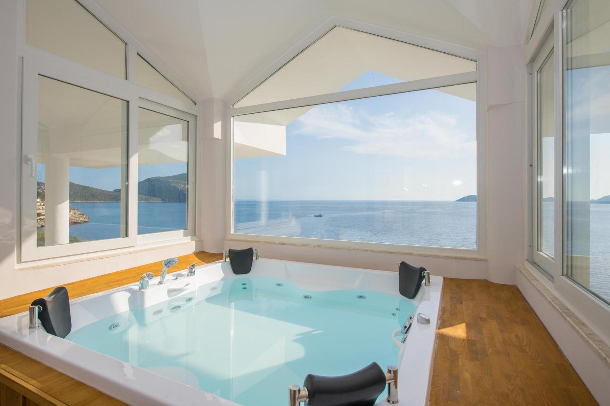 Beachfront White Villa With Private Swimming Pool Kalkan Exterior photo