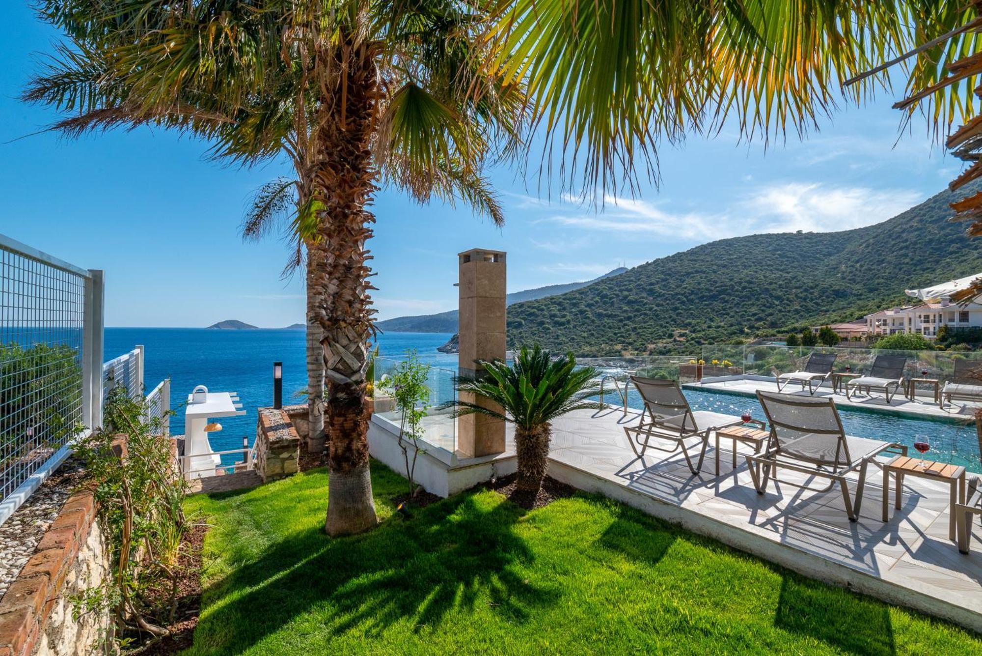 Beachfront White Villa With Private Swimming Pool Kalkan Exterior photo